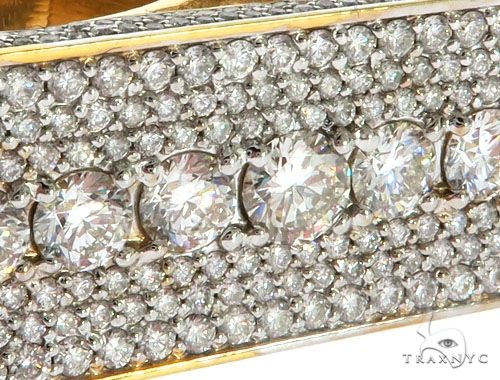 14K Yellow Gold Prong Diamond Four Finger Ring Hip Hop Style 62998 - Image 5