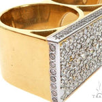 14K Yellow Gold Prong Diamond Four Finger Ring Hip Hop Style 62998 - Image 7