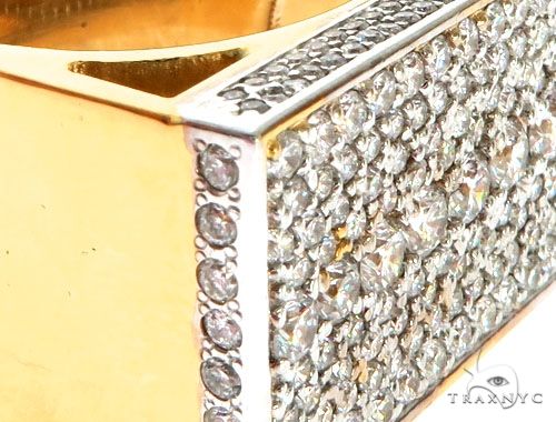 14K Yellow Gold Prong Diamond Four Finger Ring Hip Hop Style 62998 - Image 8