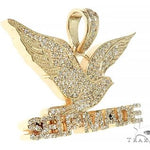 14K Gold Prong Diamond FreeBird Self Made Charm Pendant 63091 - Image 2