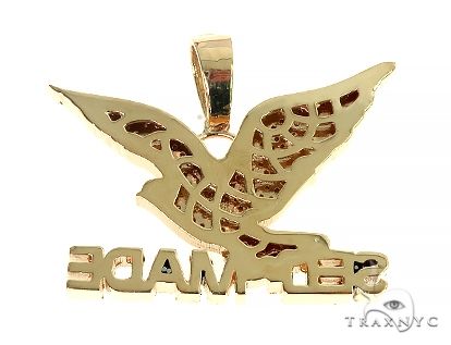 14K Gold Prong Diamond FreeBird Self Made Charm Pendant 63091 - Image 3