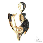14K Yellow Gold Prong Diamond Grim Reaper Pendant 63239 - Image 2