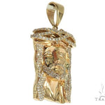 14K Yellow Gold Prong Diamond Jesus Piece 63093 - Image 2