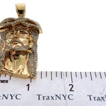 14K Yellow Gold Prong Diamond Jesus Piece 63093 - Image 8