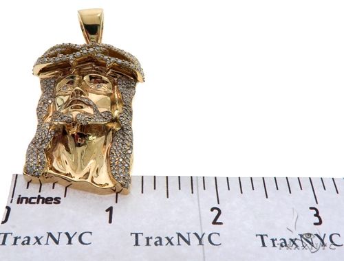 14K Yellow Gold Prong Diamond Jesus Piece 63093 - Image 8