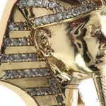 14K Gold Prong Diamond Small Pharaoh King Tut Charm Pendant 63729 - Image 4