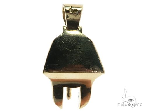 14K Gold Prong Diamond Small Pharaoh King Tut Charm Pendant 63729 - Image 5