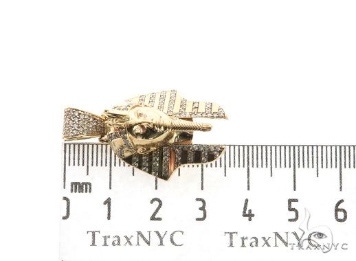 14K Gold Prong Diamond Small Pharaoh King Tut Charm Pendant 63729 - Image 7