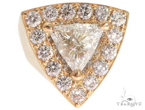 14K Yellow Gold Prong Diamond Trillion Cut Ring 61790 - Image 2