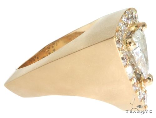 14K Yellow Gold Prong Diamond Trillion Cut Ring 61790 - Image 4