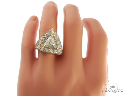 14K Yellow Gold Prong Diamond Trillion Cut Ring 61790 - Image 7