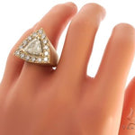 14K Yellow Gold Prong Diamond Trillion Cut Ring 61790 - Image 9