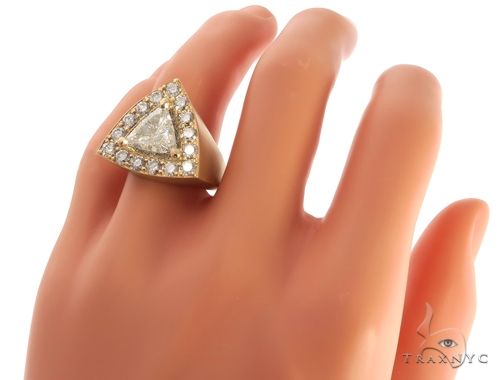 14K Yellow Gold Prong Diamond Trillion Cut Ring 61790 - Image 9