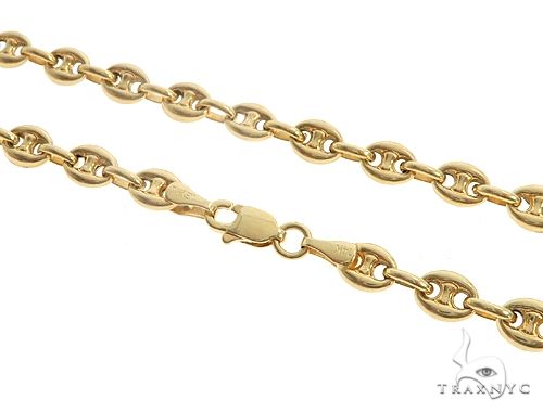 14k Yellow Gold Puffed Link 24 Inches 4.5mm 64964 - Image 1