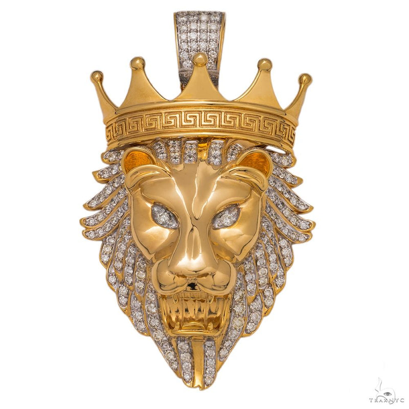 14K Yellow Gold Royal Cat Diamond Pendant 5 CT 69744 - Image 1