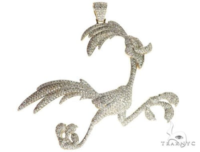 14K Yellow Gold Running Bird Pendant 63090 - Image 1
