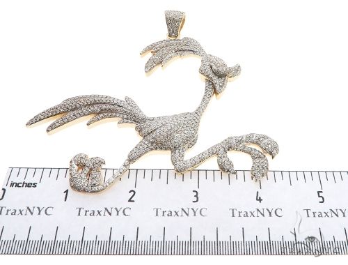 14K Yellow Gold Running Bird Pendant 63090 - Image 10