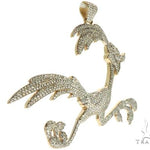 14K Yellow Gold Running Bird Pendant 63090 - Image 3