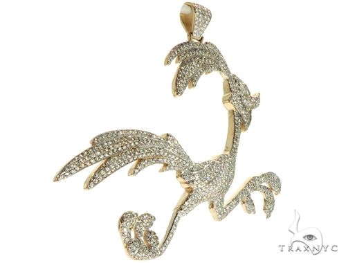 14K Yellow Gold Running Bird Pendant 63090 - Image 3
