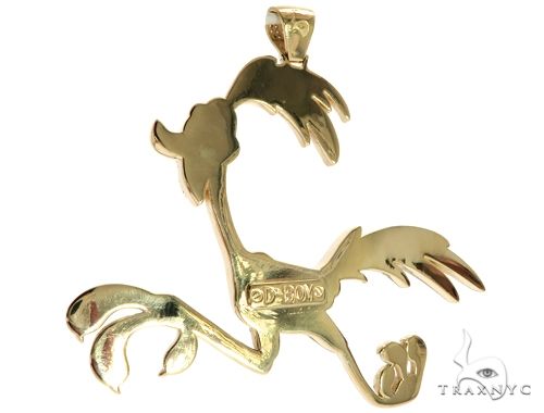 14K Yellow Gold Running Bird Pendant 63090 - Image 7