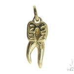 14K Yellow Gold Small Tooth Pendant 57225 - Image 3