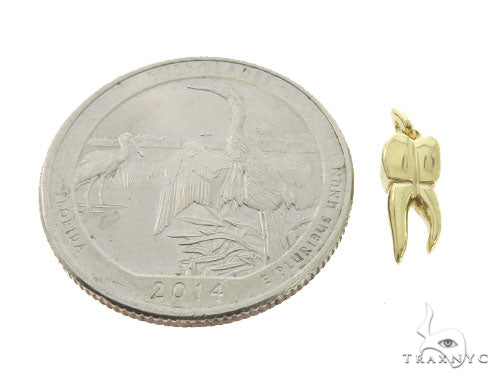 14K Yellow Gold Small Tooth Pendant 57225 - Image 4