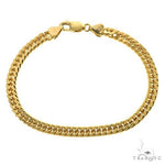 14K Yellow Gold Solid Double Curb Link Bracelet 8 Inches 5.4mm   68585 - Image 1