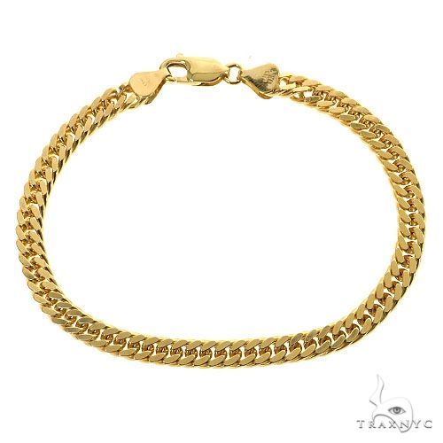 14K Yellow Gold Solid Double Curb Link Bracelet 8 Inches 5.4mm   68585 - Image 1