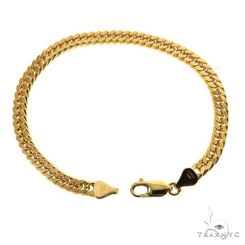 14K Yellow Gold Solid Double Curb Link Bracelet 8 Inches 5.4mm   68585 - Image 2