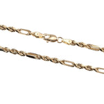 14K Yellow Gold Solid Figarope Link Chain 22 Inches 3mm 70584 - Image 4