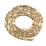 14K Yellow Gold Solid Figarope Link Chain 22 Inches 3mm 70584 - Image 5