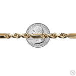 14K Yellow Gold Solid Figarope Link Chain 24 Inches 5.5mm 70586 - Image 3