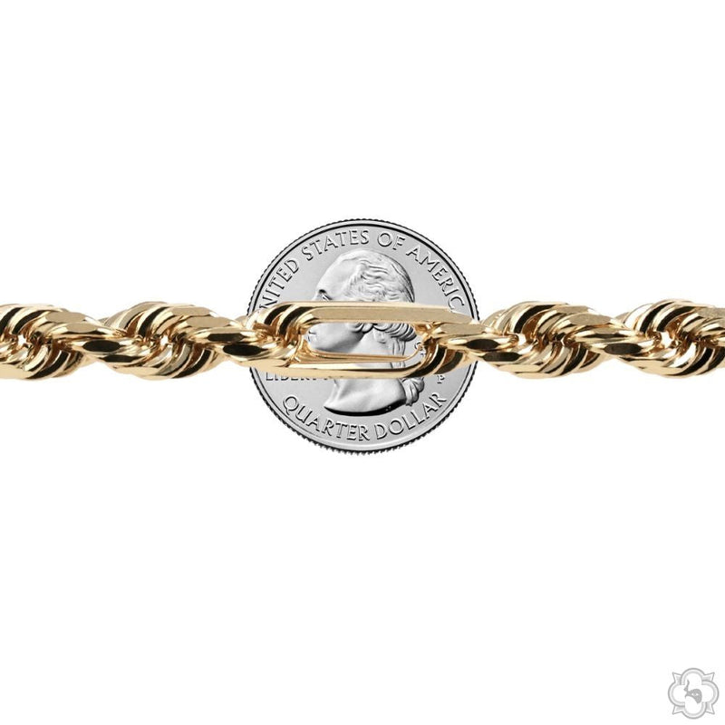 14K Yellow Gold Solid Figarope Link Chain 24 Inches 8mm 70587 - Image 4