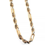 14K Yellow Gold Solid Figarope Link Chain 26 Inches 8mm 70583 - Image 2