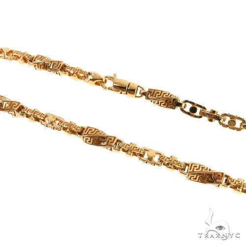 14K Yellow Gold Solid Greek Key Link Chain 20 Inches 5.5mm   68102 - Image 2