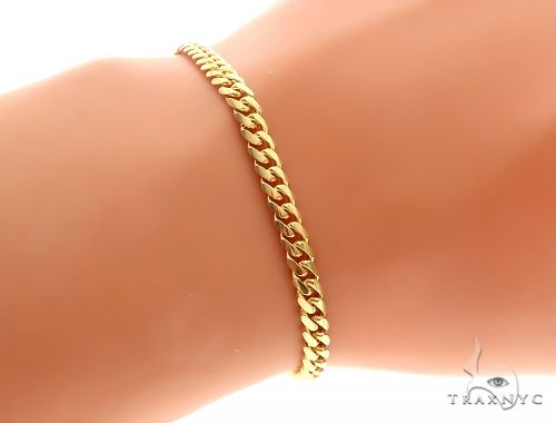 14K Yellow Gold Solid Miami Cuban Link Bracelet 8 Inches 3.5 mm   65582 - Image 3