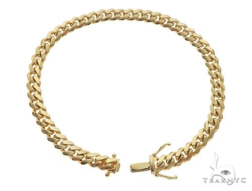 14K Yellow Gold Solid Miami Cuban Link Bracelet 8.5 Inches 6 mm   65590 - Image 3