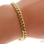 14K Yellow Gold Solid Miami Cuban Link Bracelet 8.5 Inches 6 mm   65590 - Image 5