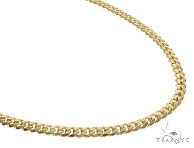 14K Yellow Gold Solid Miami Cuban Link  24 Inches 4mm 65917 - Image 1