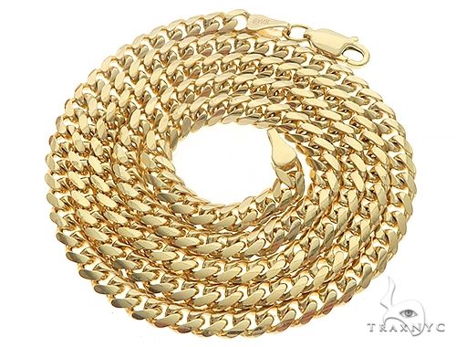 14K Yellow Gold Solid Miami Cuban Link  24 Inches 4mm 65917 - Image 3
