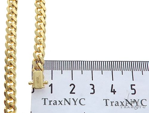 14K Yellow Gold Solid Miami Cuban Link  26 Inches 3.8mm   68655 - Image 6