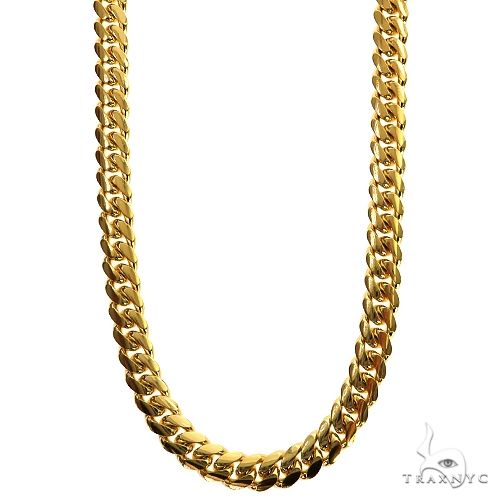 14K Yellow Gold Solid Miami Cuban Link Chain 28 Inches 5mm   65916 - Image 1