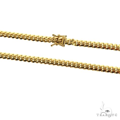 14K Yellow Gold Solid Miami Cuban Link Chain 28 Inches 5mm   65916 - Image 4