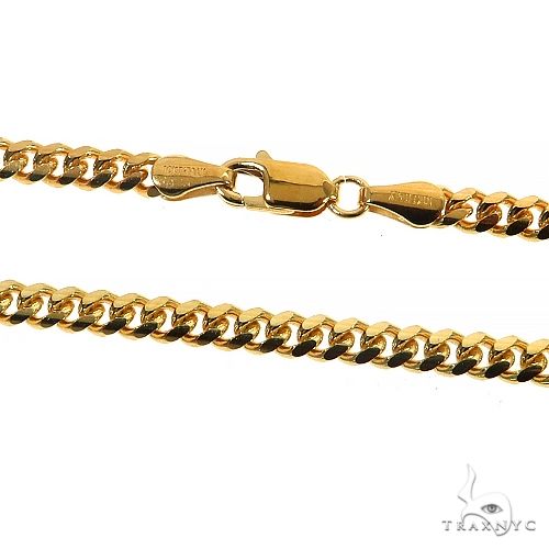 14k Yellow Gold Solid Thin Miami Cuban Link Chain 22 Inches 3.5mm 65899 - Image 6