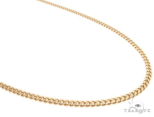 14K Yellow Gold Solid Thin Miami Cuban Link Chain 24 Inches 3mm   65185 - Image 2