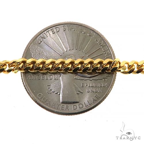 14K Yellow Gold Solid Thin Miami Cuban Link Chain 26 Inches 3.5mm   65900 - Image 3