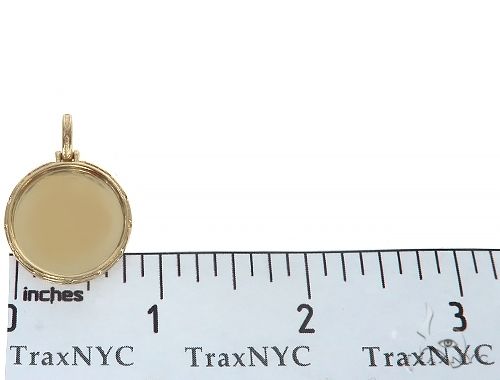 14K Yellow Gold Special Edition Round Photo Pendant Edged Frame 65312 - Image 6