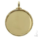 14K Yellow Gold Special Edition Round Photo Pendant Edged Frame 66163 - Image 1