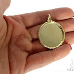 14K Yellow Gold Special Edition Round Photo Pendant Edged Frame 66163 - Image 5