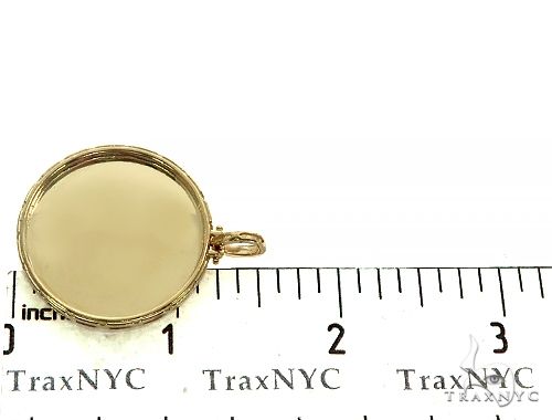 14K Yellow Gold Special Edition Round Photo Pendant Edged Frame 66163 - Image 7